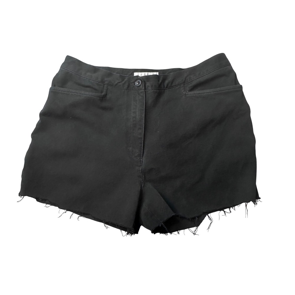Jones Sport‎ Shorts Women 10 Black Cut Off Raw Hem Stretch Cotton Casual